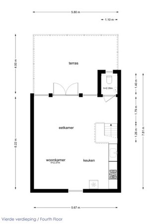 Floorplan - Orteliusstraat 136-3, 1057 BH Amsterdam